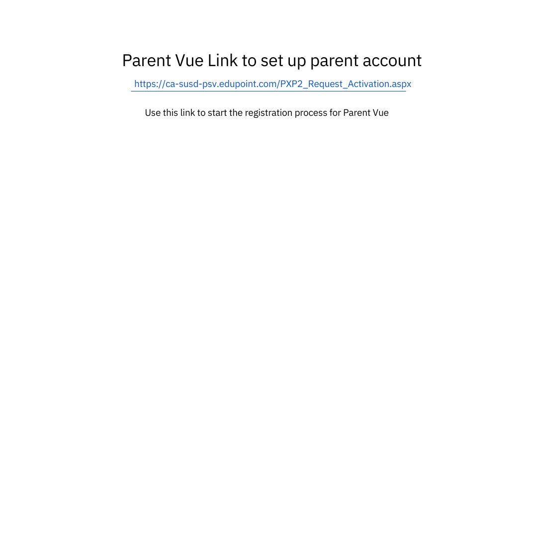  Link for setting up Parent Vue account 